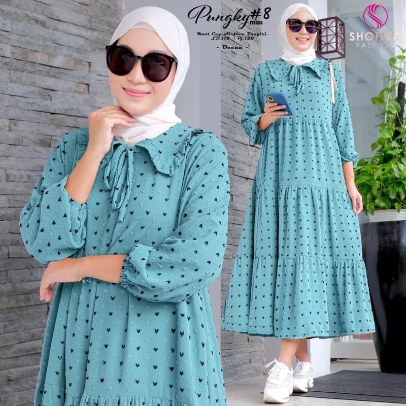 PUNGKY MIDI/DRESS MIDI KEKINIAN/MIDI DRESS TRENDY/MIDI DRESS REMAJA/MIDI DRESS TERMURAH