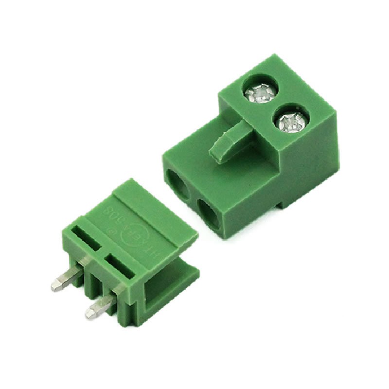 Terminal Block Konektor Plugable 5.08 mm 2 pin Screw Hijau 2p Lurus