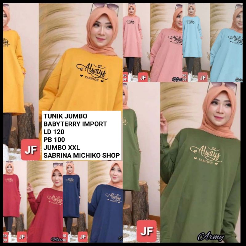 BAJU TUNIK JUMBO ALWAYS LD 120 XXL