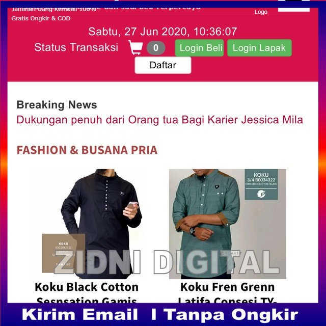 Aplikasi Marketplace Berbasis Web Codeigniter ZIDNI DIGITAL OFFICIAL