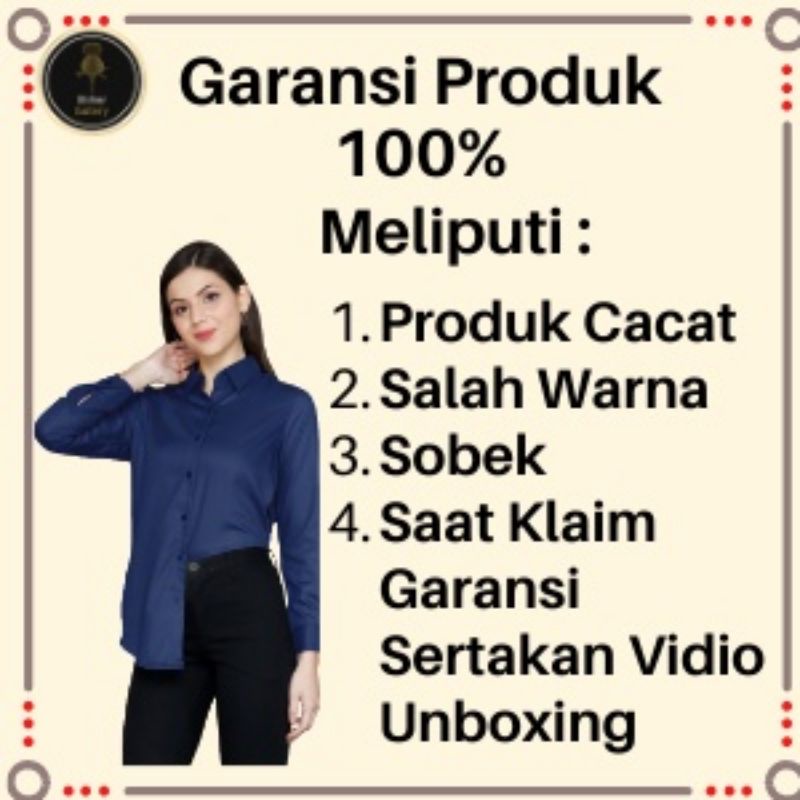 Kemeja Wanita Polos Putih Hitam Atasan Blouse Casual Lengan Panjang Basic Katun Rayon-4