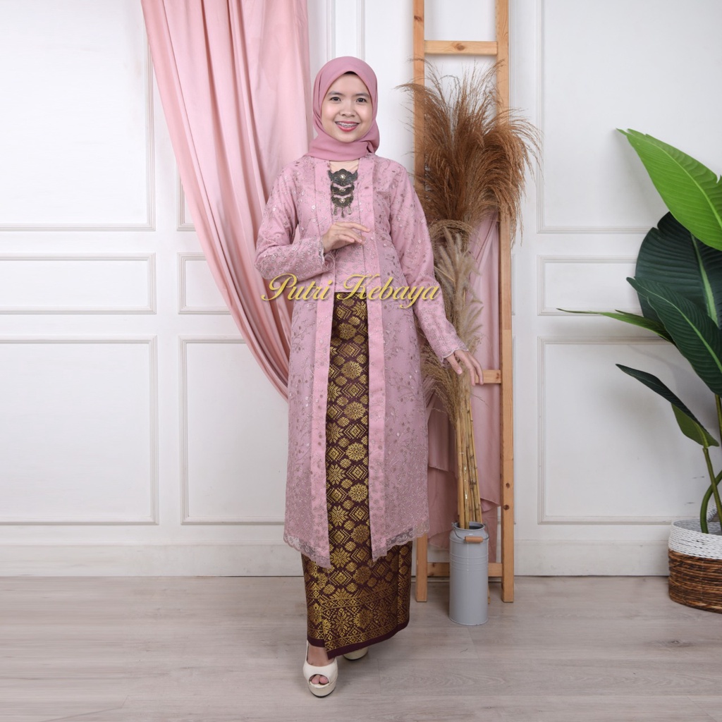 KEBAYA KUTU BARU BROKAT TILLE PREMIUM/JAHITAN BUTIK/TUNIK/UKURAN XS-3L