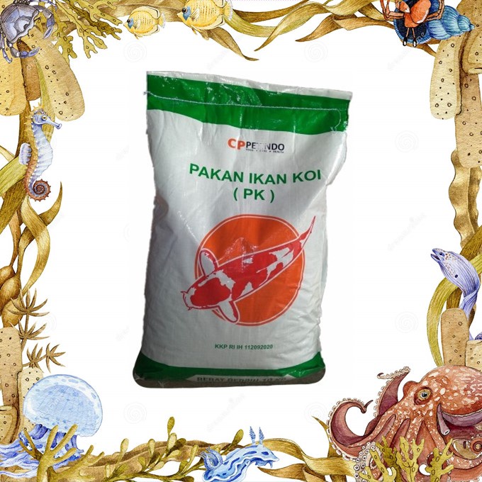 CPPETINDO Pakan Ikan Koi butiran hijau PK 2mm Green Special Repack 1kg