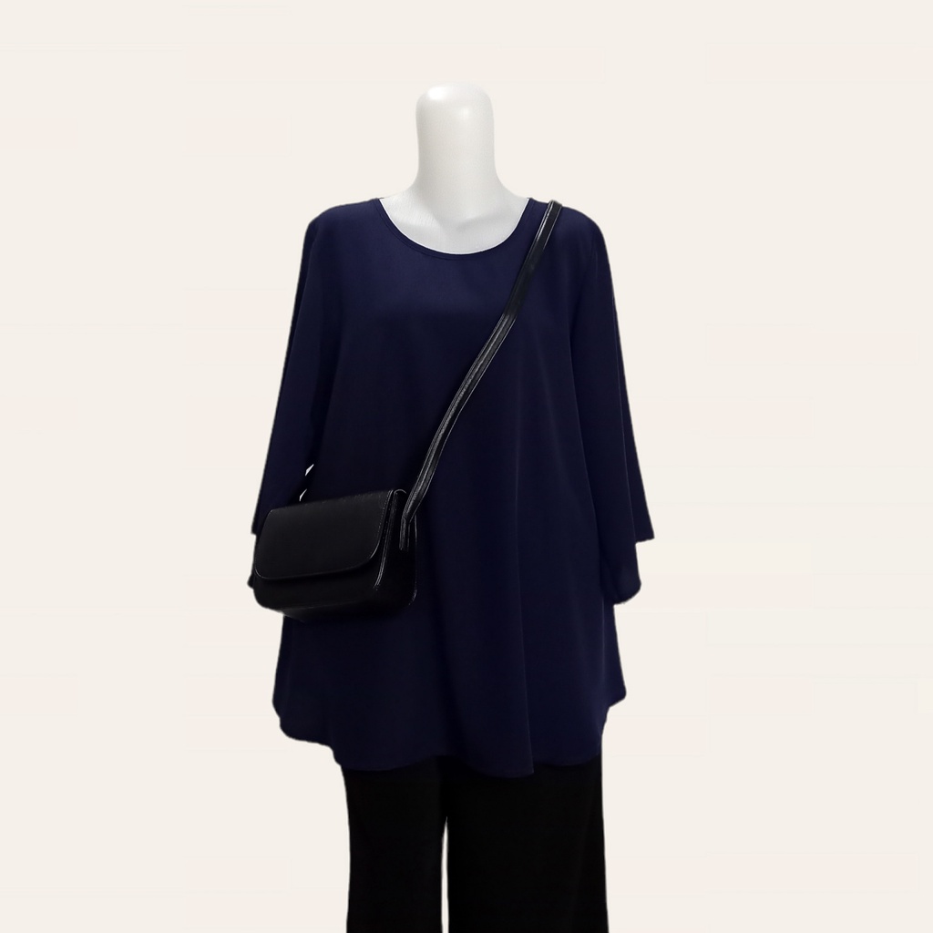 Baju Atasan Blouse Wanita Big Size Jumbo XL XXL 3L 4L 5L - Lengan Lurus 3/4-4