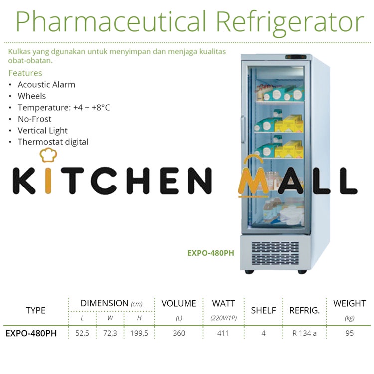 GEA EXPO-480PH PHARMACEUTICAL REFRIGERATOR - KULKAS OBAT FARMASI - PENYIMPANAN OBAT
