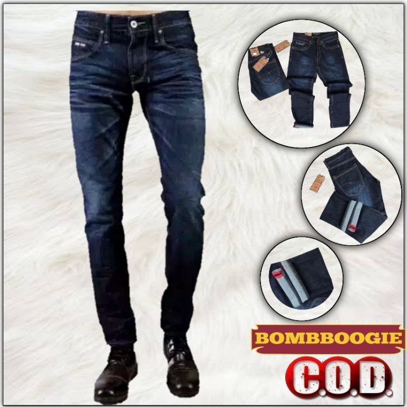 CELANA JEANS PRIA TERMURAH  BOMBOOGIE MODEL SLIMFIT ORIGINAL IMPORT//BOMBOGIE