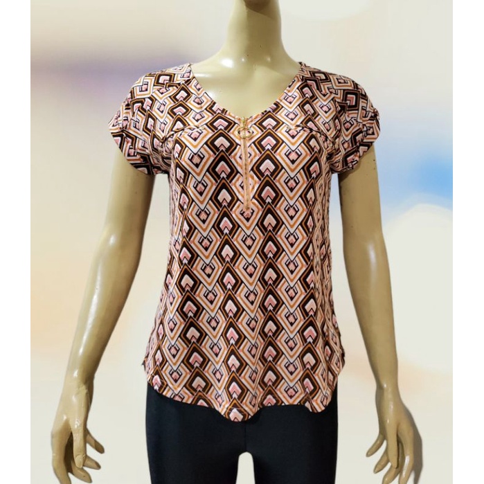 BLOUSE CASUAL ZIPER DEPAN BRANDED EXPORT TERMURAH