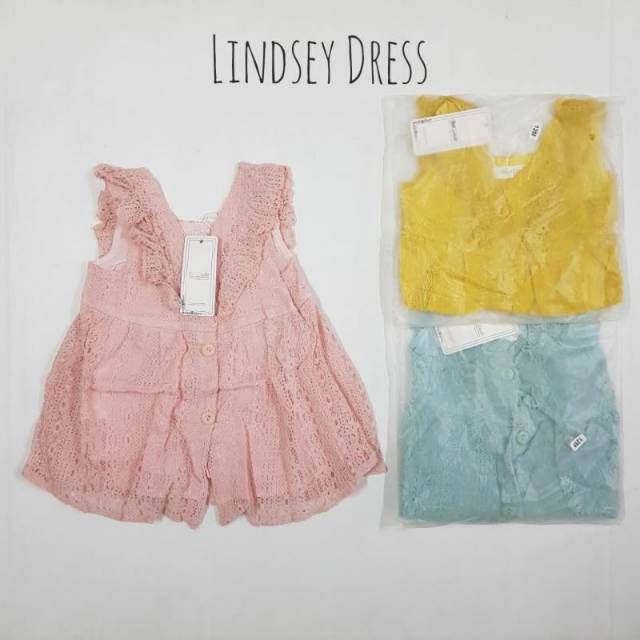 Dress bayi import/ dress pesta anak import/ lindsey dress/ dress broklat bayi