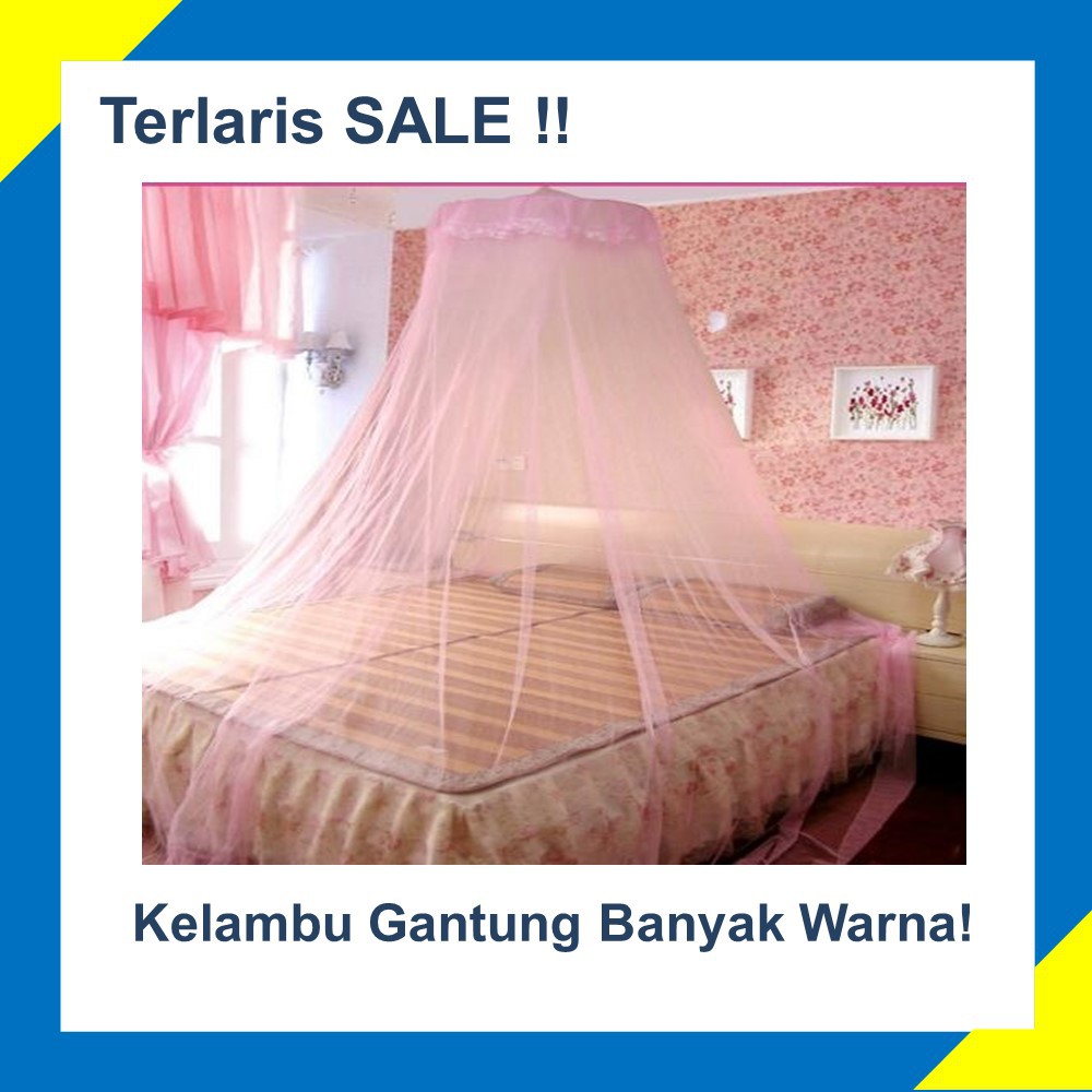 Kelambu dewasa / kelambu gantung / kelambu murah / kelambu persegi / kelambu bunga ukuran 180 x 200