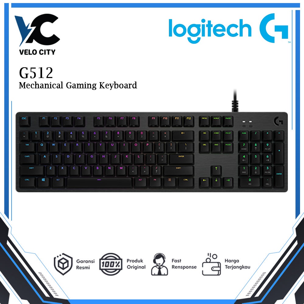 Logitech G512 RGB Mechanical Gaming Keyboard Original Garansi Resmi