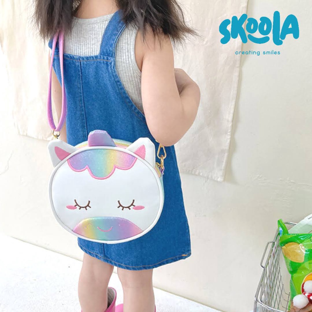 Skoola Tas Anak Perempuan PAUD Remaja Selempang Ransel 2in1 Unicorn - Unigi