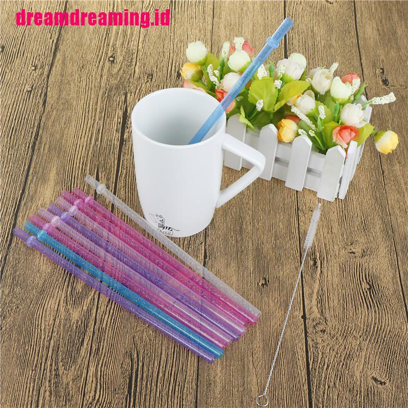 25pcs Sedotan Plastik Motif Garis Warna-Warni Reusable Untuk Pesta Pernikahan