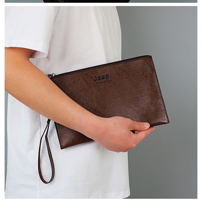 CLUTCH UANG DOMPET TANGAN BESAR PRIA WANITA JEEP BULUO BAHAN SEMI KULIT PREMIUM 1919
