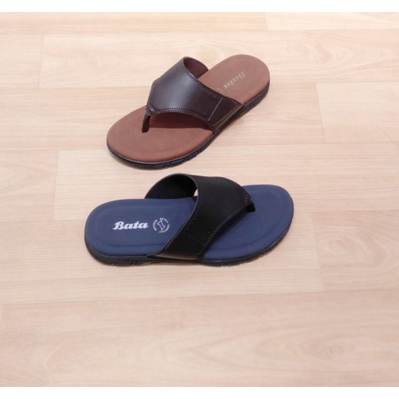 Bata Sandal Pria SPARROW Original Model Jepit Brown/Navy-8714148/8716148