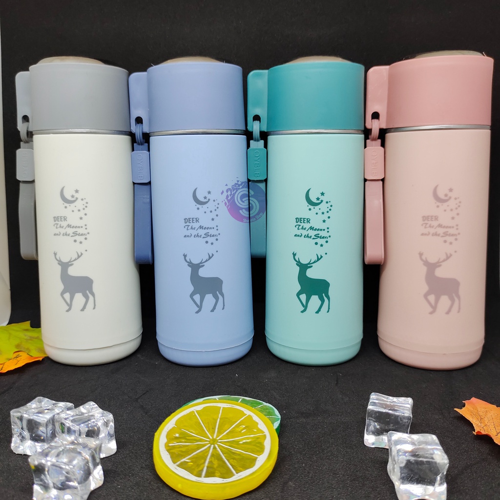 BOTOL MINUM KACA MOTIF DEER / SOUVENIR NIKAH / KADO UNIK