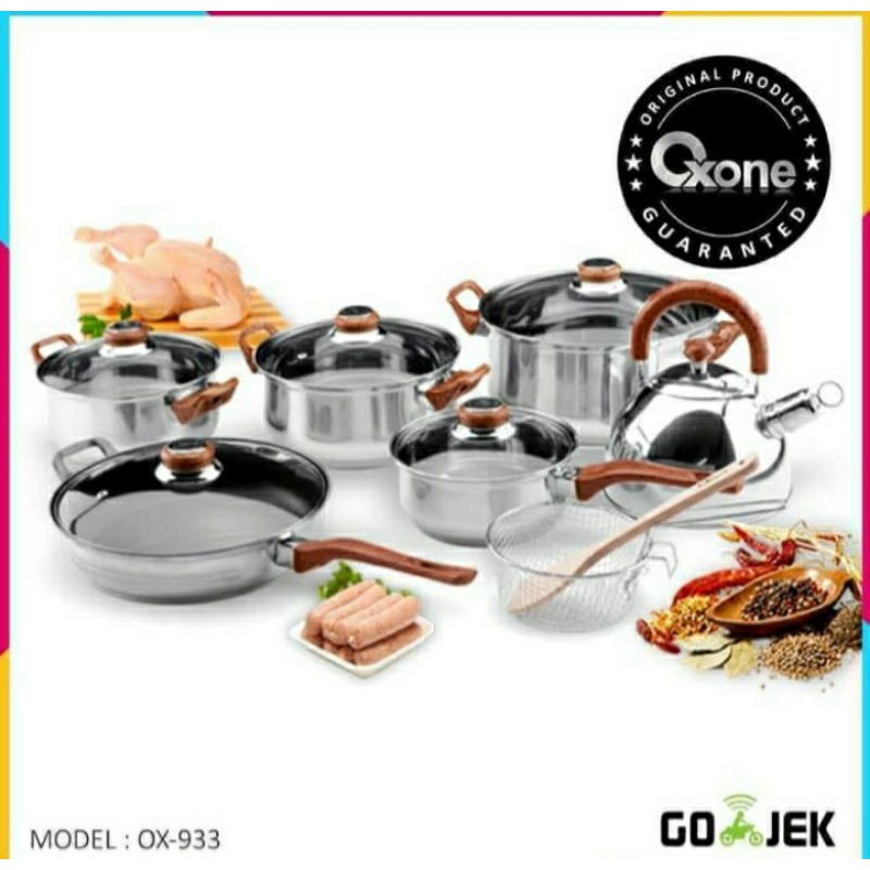 OXONE Eco Cookware Set Alat Masak 12 + 2 Pcs - Panci Set - OX 933 - Paket Alat Masak - Panci Oxone