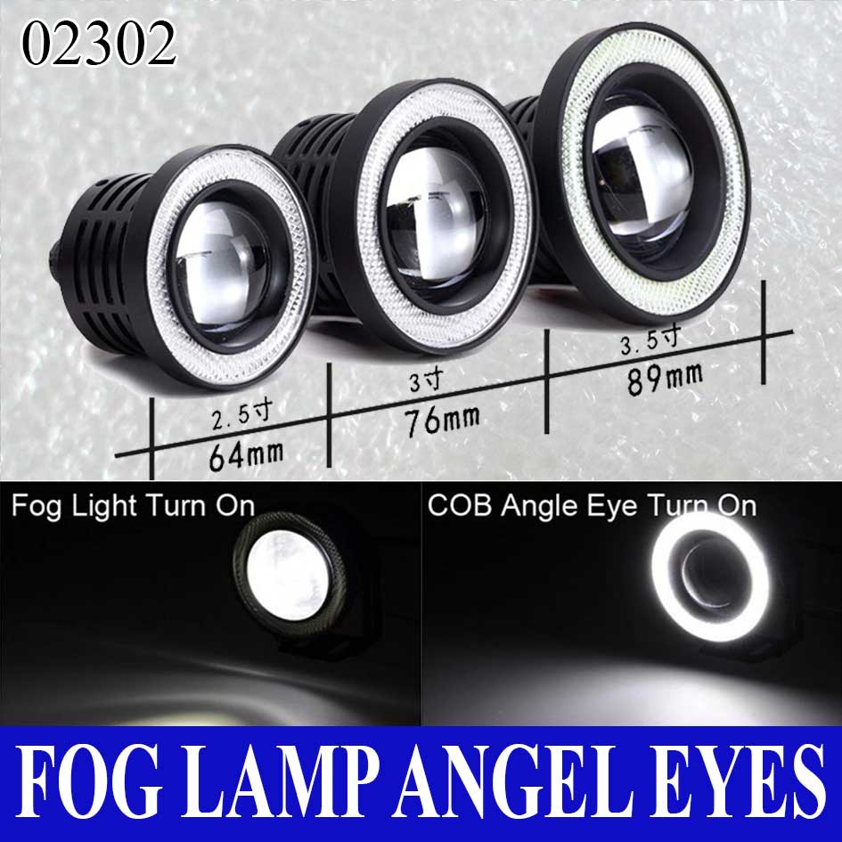Fog Lamp Angel Eyes Putih Ring Putih Lampu Fog Lamp LED Lampu Kabut Lampu Projector