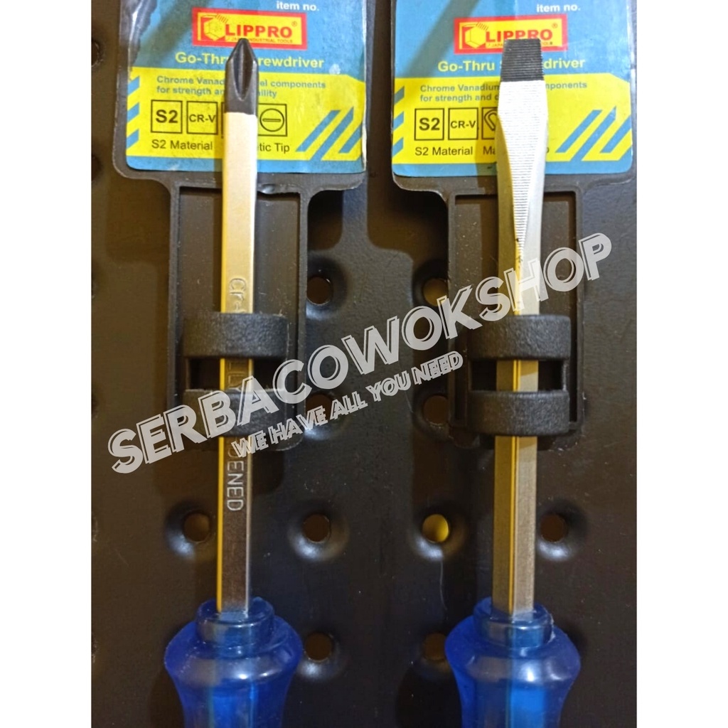 Lippro Obeng Ketok Tembus Satuan 6x100 mm 4 Inch Magnet Go-Thru Screwdriver Termurah Berkualitas