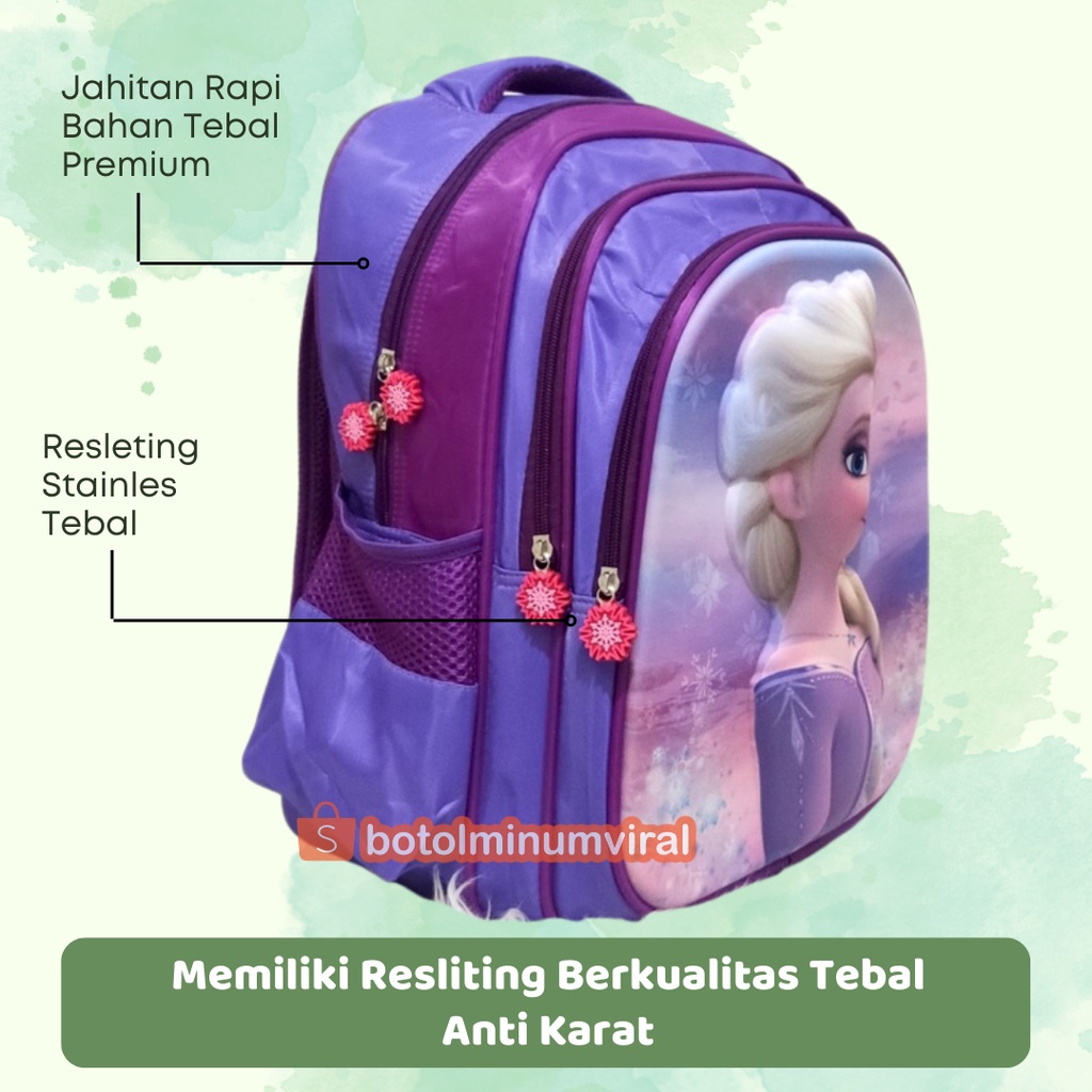 Tas Ransel Anak Sekolah Cewek Motif Disney Frozen Sofia Little Pony