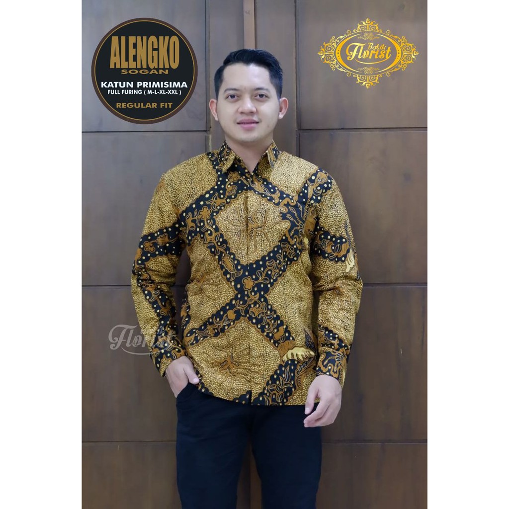 ALENGKO SOGAN Batik Pria Full Furing Bahan Katun Halus Primisima