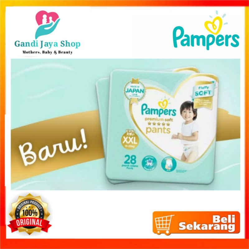 PAMPERS Popok Celana Premium Soft [XXL] 2x28 [Paket Isi 2]