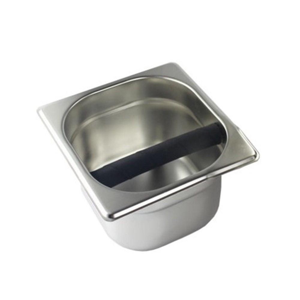 Wadah Kopi Espresso Knock Box Waste Container 17cm - Silver