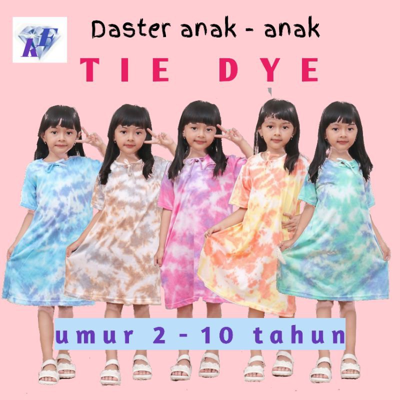 pakaian anak daster anak daster tie dye daster kaos