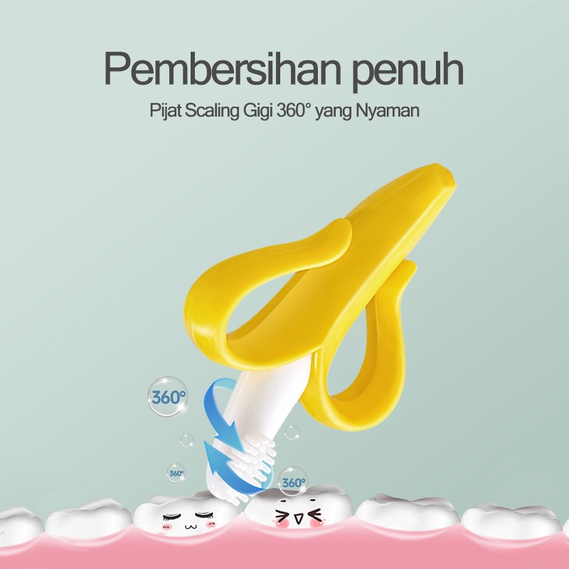 Teether bayi/Gigitan bayi silikon/Baby banana teether/Gigitan bayi teether/Mainan gigitan bayi bahan silikon (B72)