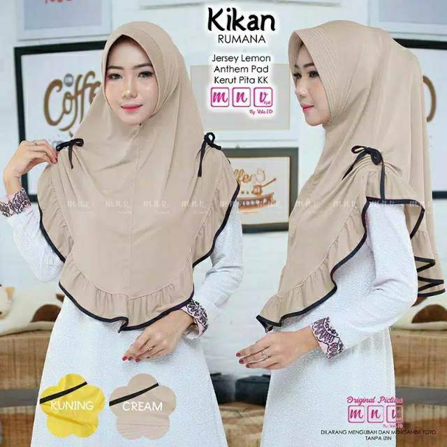 Wanita Jilbab Kikan Rumana Hijab Instant Jersey HQ