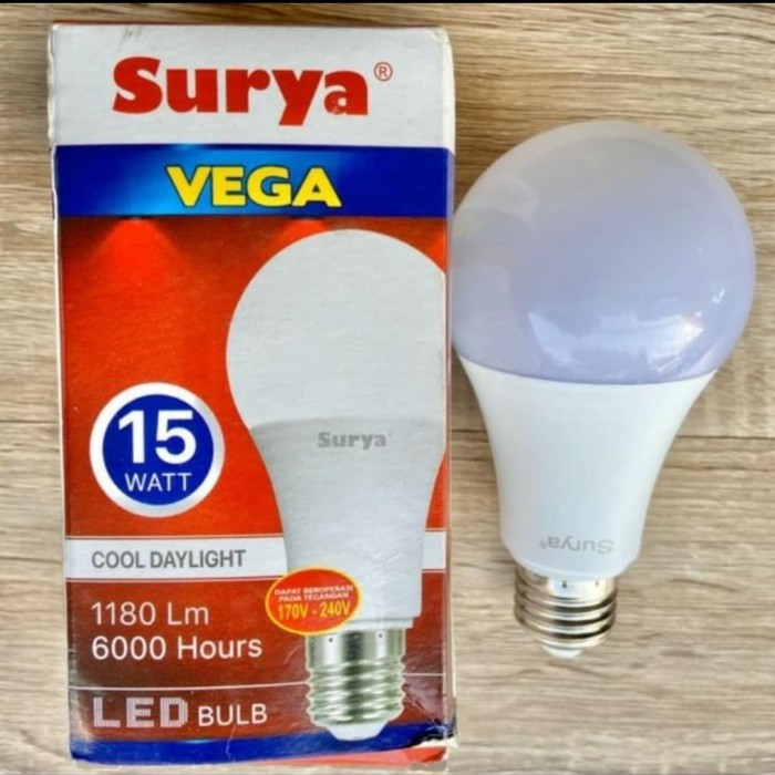 Surya Vega 15 Watt led bulb surya 15 watt lampu bohlam bergaransi cool daylight surya vega 15w 15 w