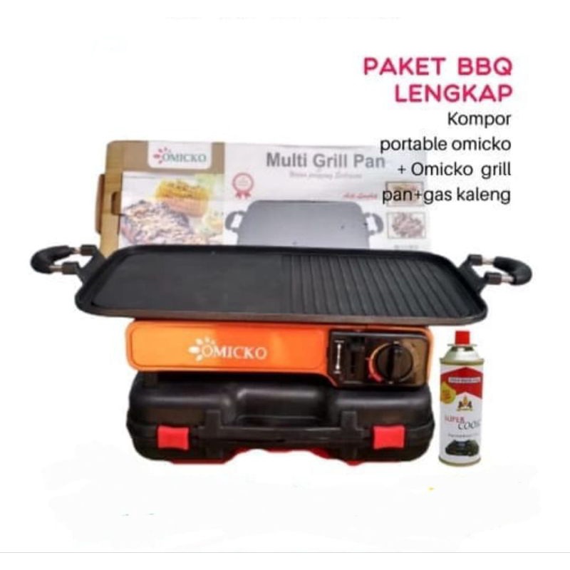 kompor portable + Multi grill pan/pemanggang bbq