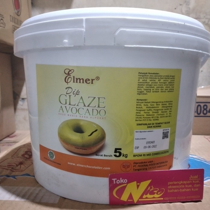 

elmer dip glaze avocado 5 kg khusus grab dan gojek
