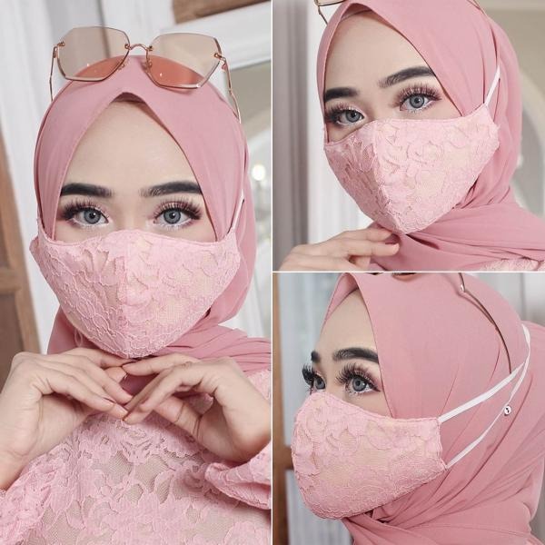 Aneka Pilihan Masker Brokat / Masker Brukar Ada Lapisan Furing