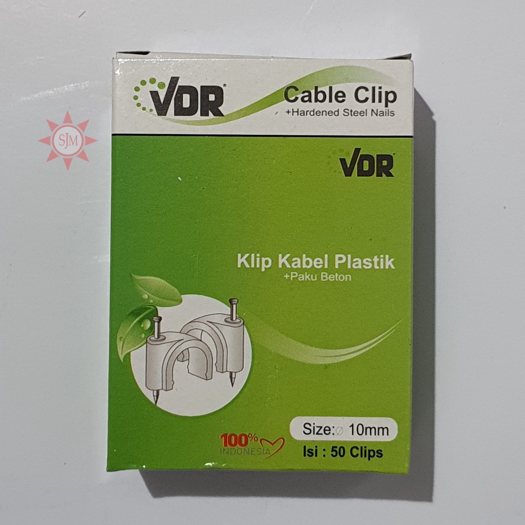 Klem Kabel Klip Kabel Plastik Paku Beton 10mm VDR