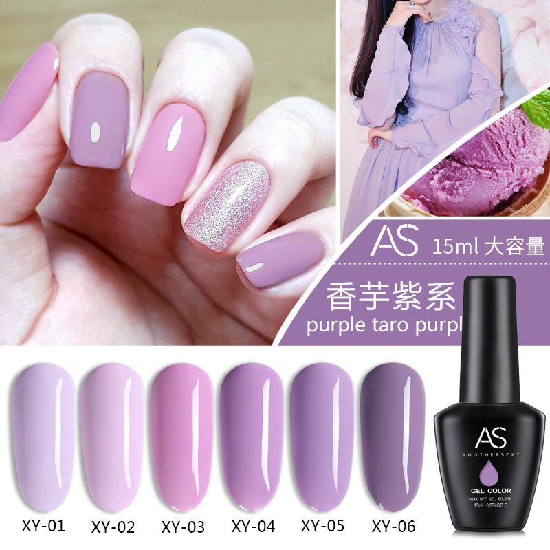 AS Nail gel 15ml KODE XY series warna ungu lilac Ungu pastel Kutek Gel  15ml original