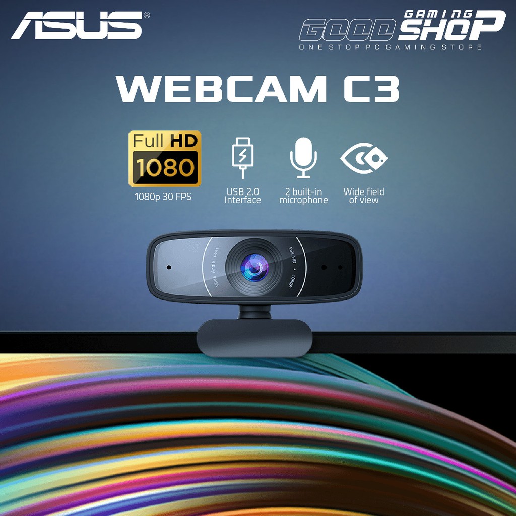 ASUS Webcam C3 / C-3 USB Camera with FHD 1080P 30 FPS Recording &amp; Mic