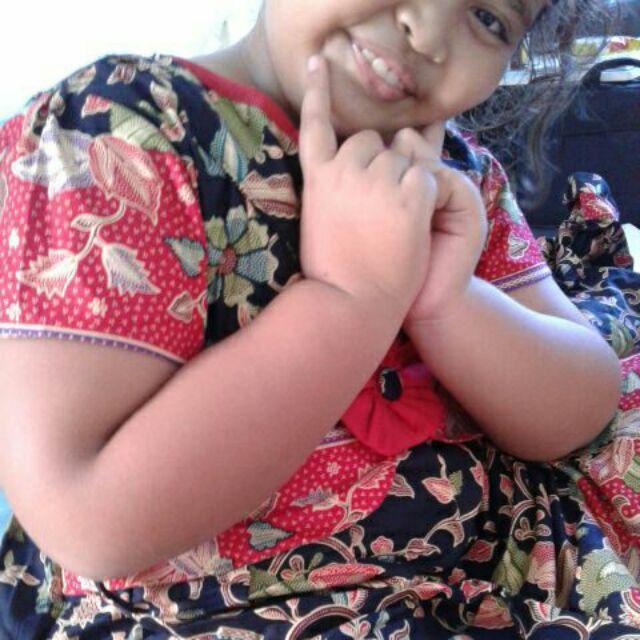 Qnunbatik Dress/terusan Batik Tanggung 9-12th Anak Perempuan Azizah Gentong