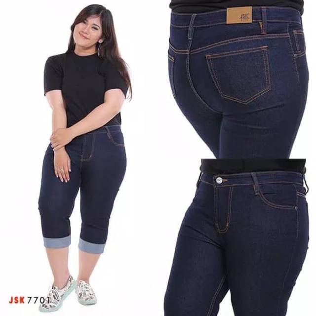 Celana Jumbo Size Big Size Wanita Jeans Celana Pendek Jeans JSK Jeans