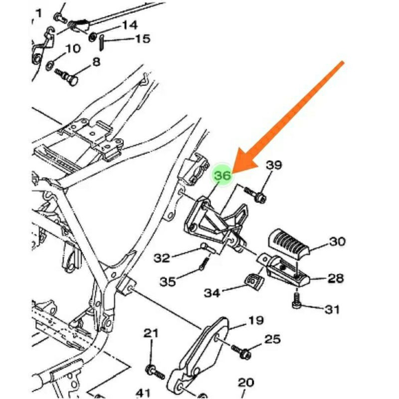 BESI BRACKET DUDUKAN FOOTSTEP FOOT STEP BELAKANG KIRI SCORPIO 2001-2009 ORIGINAL YGP 5BP-F787A-00