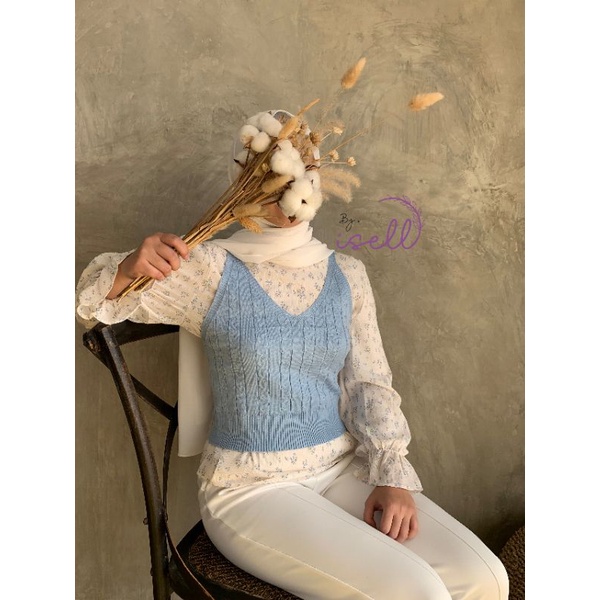 {Alana} Blouse Korean Style Vest Rajut Import