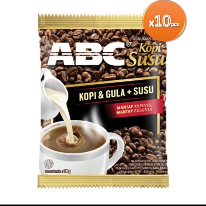 

Kopi abc susu sachet renteng renceng isi 10 sachet 31 gr