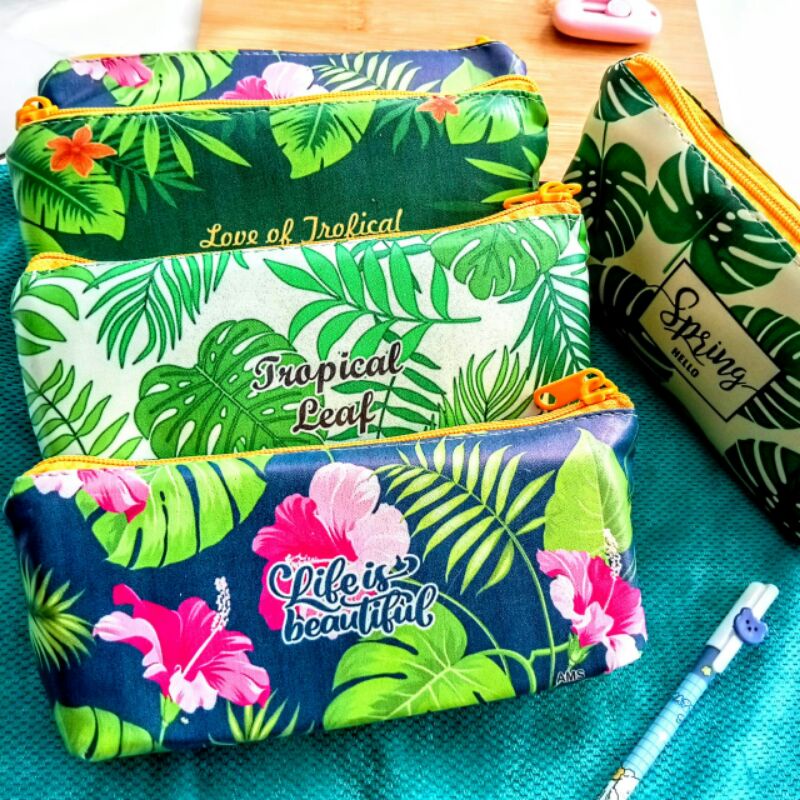 

PENSIL CASE/TEMPAT PENSIL /POUCH MINI MOTIF TROPICAL