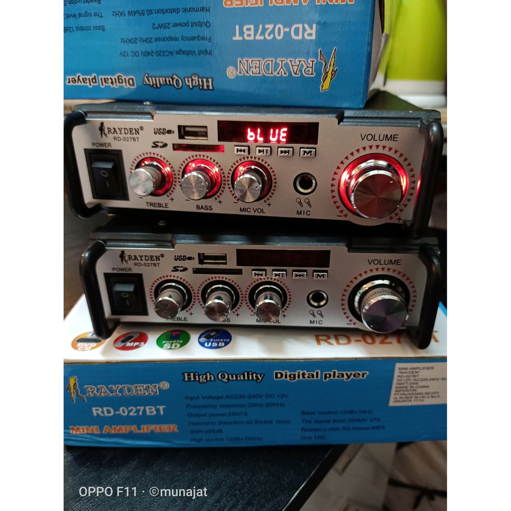 Power mini amplifier rayden Rd-027BT bluetooth karoeke high quality digital player