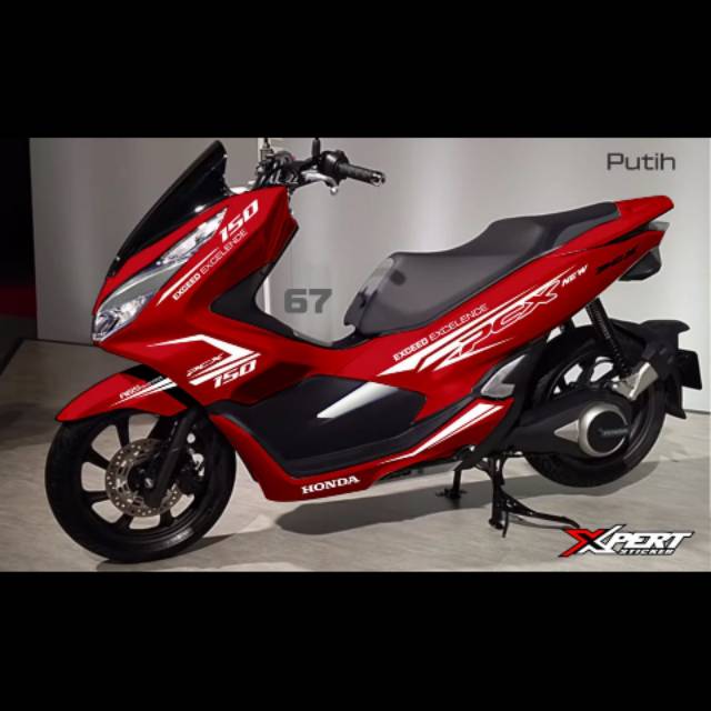 Cutting Sticker Striping Stiker Honda Pcx Merah Stripin Putih