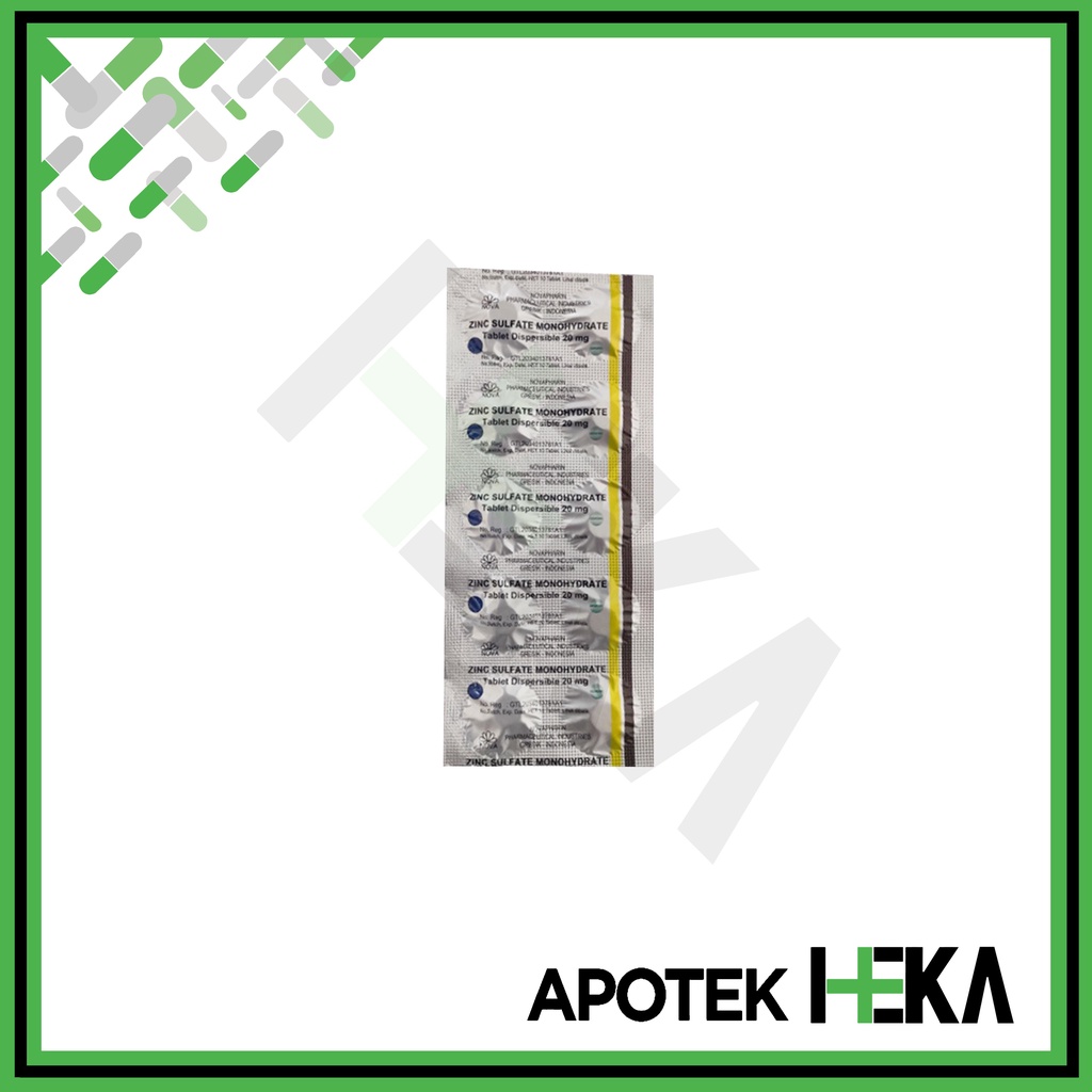 Zinc Sulfate 20 mg Novapharin Strip isi 10 Tablet (SEMARANG)