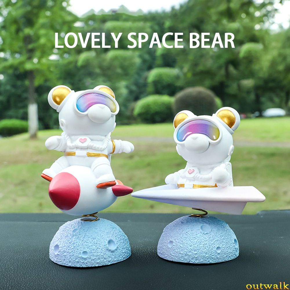 Ornamen Patung Karakter Kartun Astronot Luar Angkasa Bahan Resin Untuk Koleksi