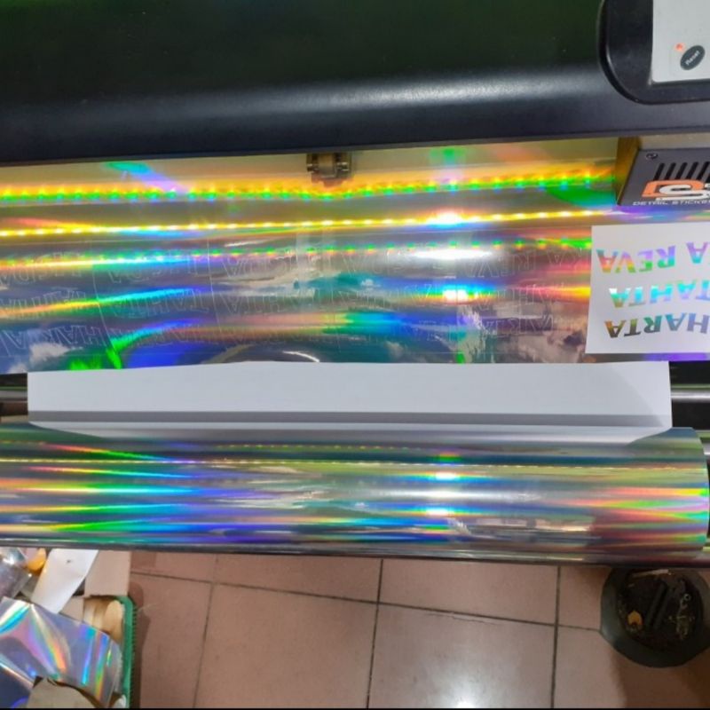 Sticker Stiker Laser Chrome Silver Chrome Hologram bahan Cutting Sticker