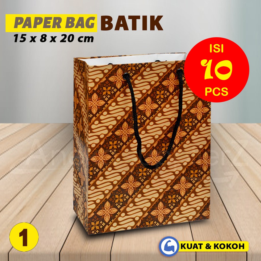 

Paper Bag Batik - Tas Kertas Batik - Goodie Bag Batik - Type 1 (10 pcs)