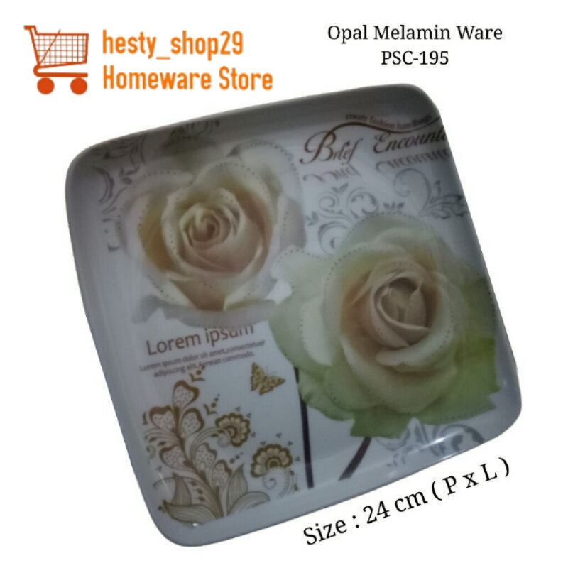 Piring Melamin Kotak Wadah Saji / Piring Saji Kotak Melamin 24cm