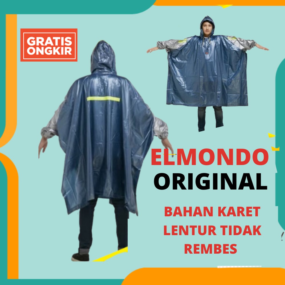 JAS HUJAN PRIA WANITA DEWASA JAS HUJAN PONCHO LENGAN JAS HUJAN TEBAL KARET ELMONDO poncho batman